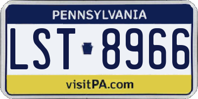 PA license plate LST8966
