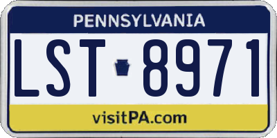 PA license plate LST8971