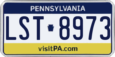 PA license plate LST8973
