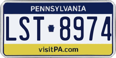 PA license plate LST8974