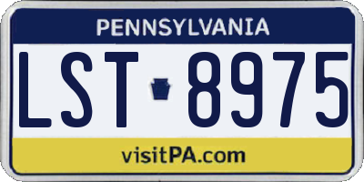 PA license plate LST8975