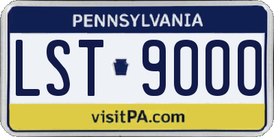 PA license plate LST9000