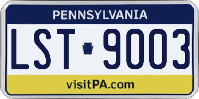 PA license plate LST9003