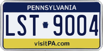 PA license plate LST9004