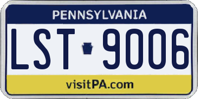 PA license plate LST9006