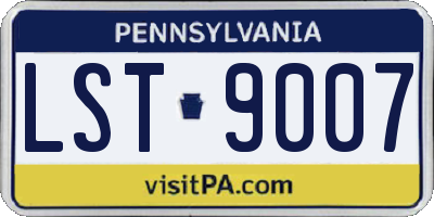 PA license plate LST9007