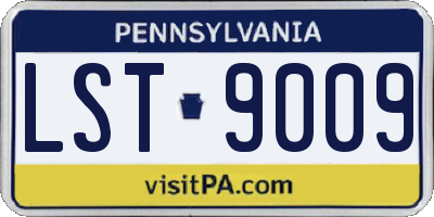 PA license plate LST9009