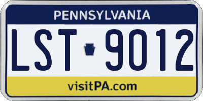 PA license plate LST9012