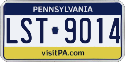 PA license plate LST9014