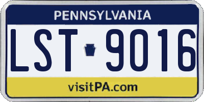 PA license plate LST9016