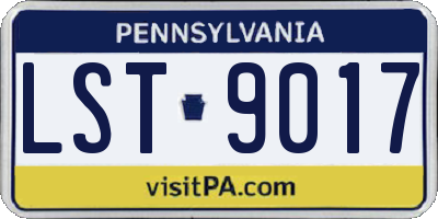 PA license plate LST9017
