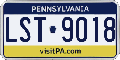 PA license plate LST9018