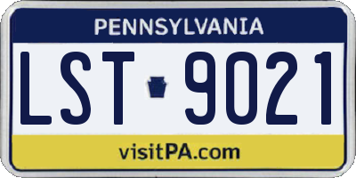 PA license plate LST9021