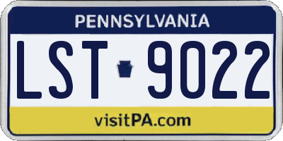 PA license plate LST9022