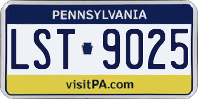PA license plate LST9025