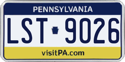 PA license plate LST9026
