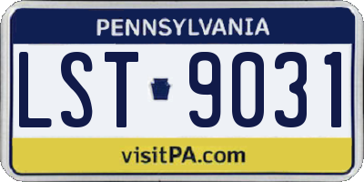 PA license plate LST9031