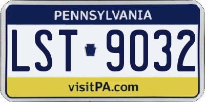 PA license plate LST9032