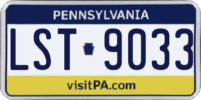 PA license plate LST9033
