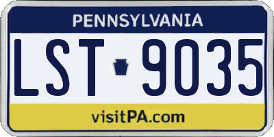 PA license plate LST9035