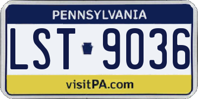 PA license plate LST9036