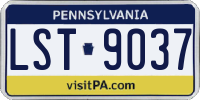 PA license plate LST9037