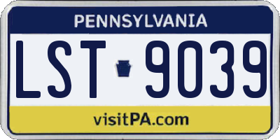 PA license plate LST9039