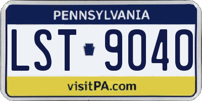 PA license plate LST9040