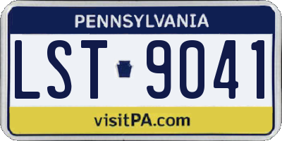 PA license plate LST9041
