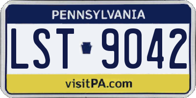 PA license plate LST9042