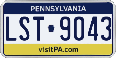 PA license plate LST9043