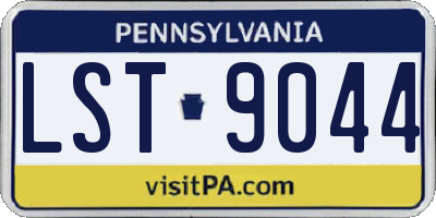 PA license plate LST9044