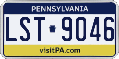PA license plate LST9046