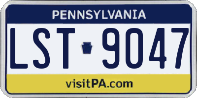 PA license plate LST9047