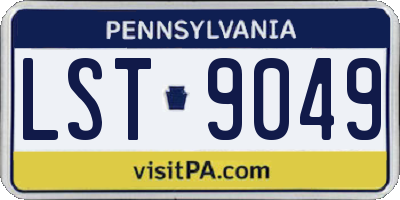 PA license plate LST9049