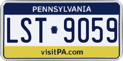 PA license plate LST9059