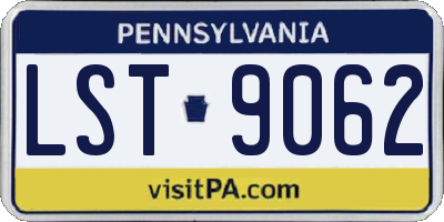 PA license plate LST9062