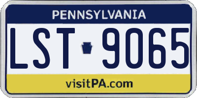 PA license plate LST9065