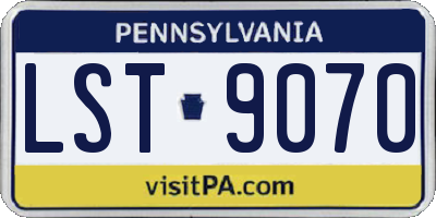 PA license plate LST9070