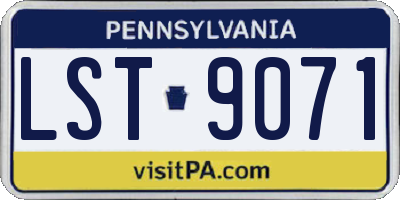 PA license plate LST9071