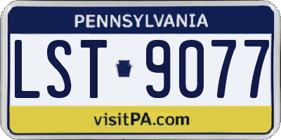 PA license plate LST9077