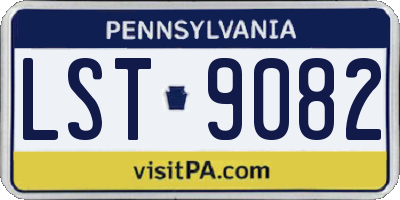 PA license plate LST9082