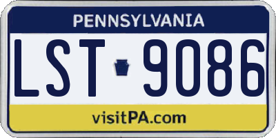PA license plate LST9086