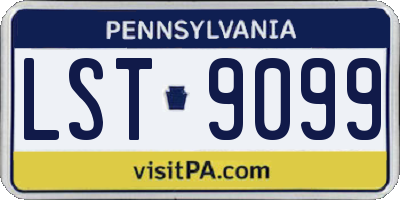 PA license plate LST9099