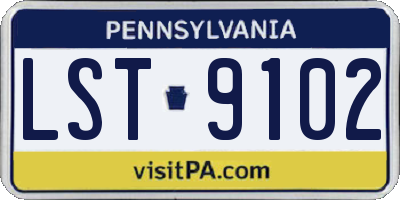 PA license plate LST9102
