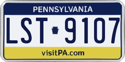 PA license plate LST9107