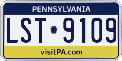 PA license plate LST9109