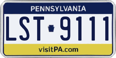 PA license plate LST9111