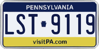 PA license plate LST9119