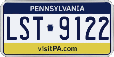 PA license plate LST9122